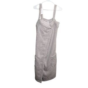Luin Living Spa Dress Women's L/XL Pearl Gray Terry Wrap Towel Robe NWT